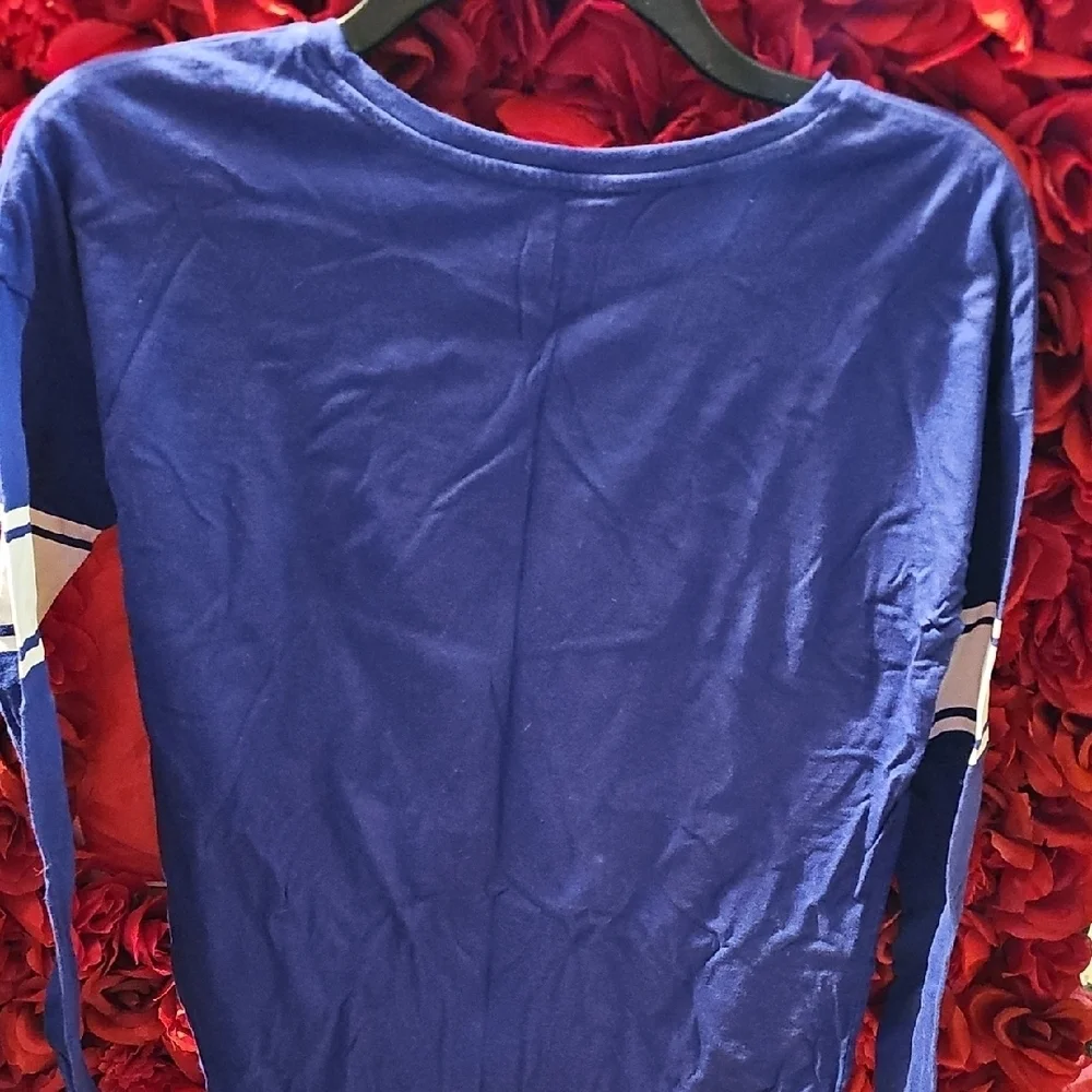 Old Navy Girls Blue Purple Long Sleeve Top with White Stripes Size XLarge 14